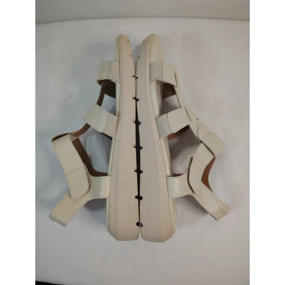 Rockport T-Strap Fisherman Sandals Abbie Tru Tech Cream Sport Shoes Womens 11